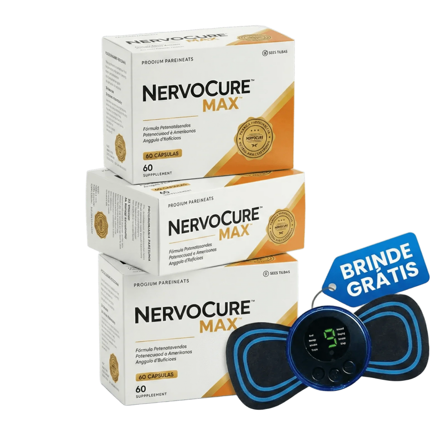 3 Nervocuremax Suplemento Vitamínico - 60 Cápsulas