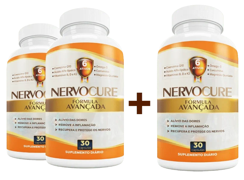 NervoCure - 3 Frasco - Suplemento Alimentar 30 Capsulas